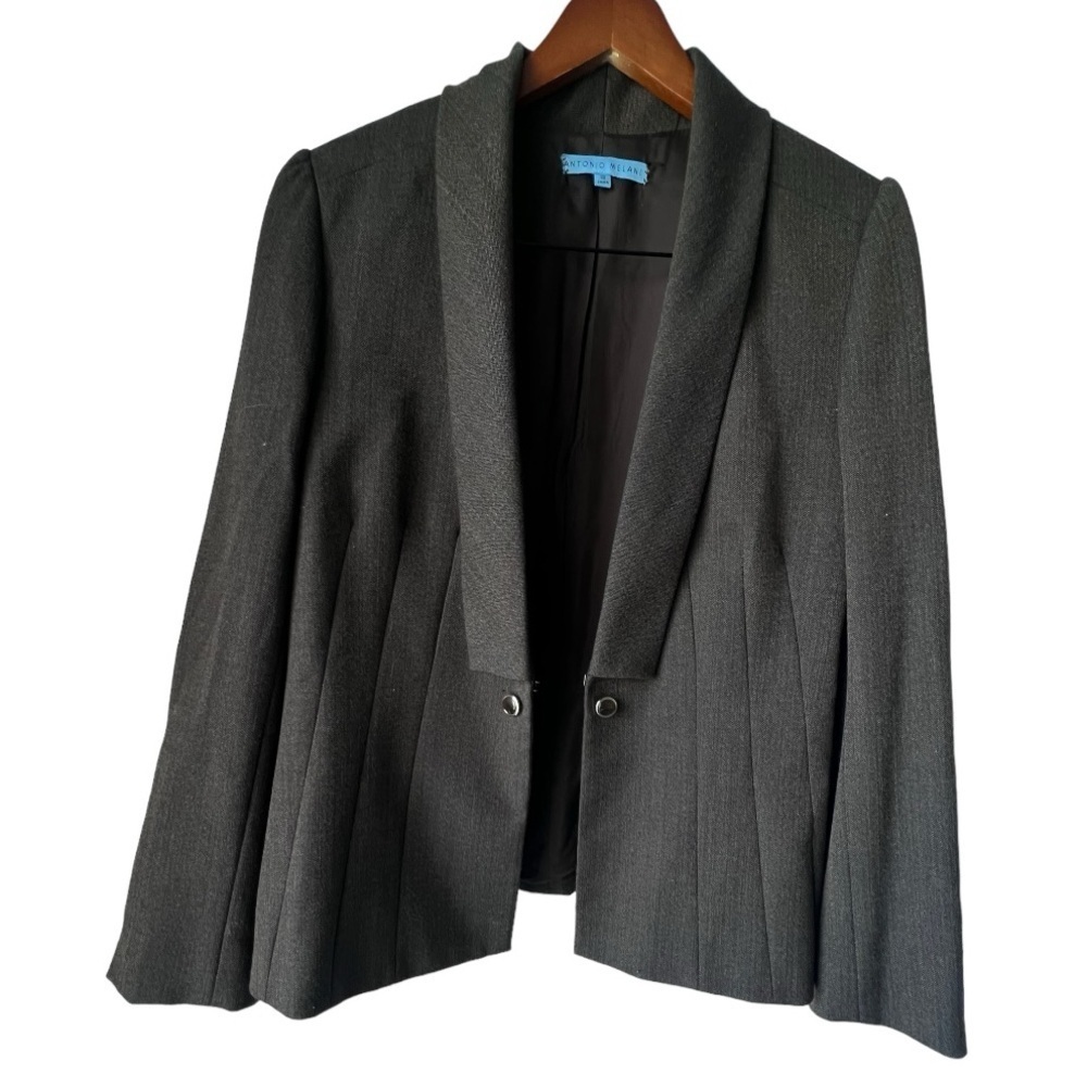 Women's Antonio Melani suits Blazer pant career two button front gray 12 & 8 - Picture 10 of 13